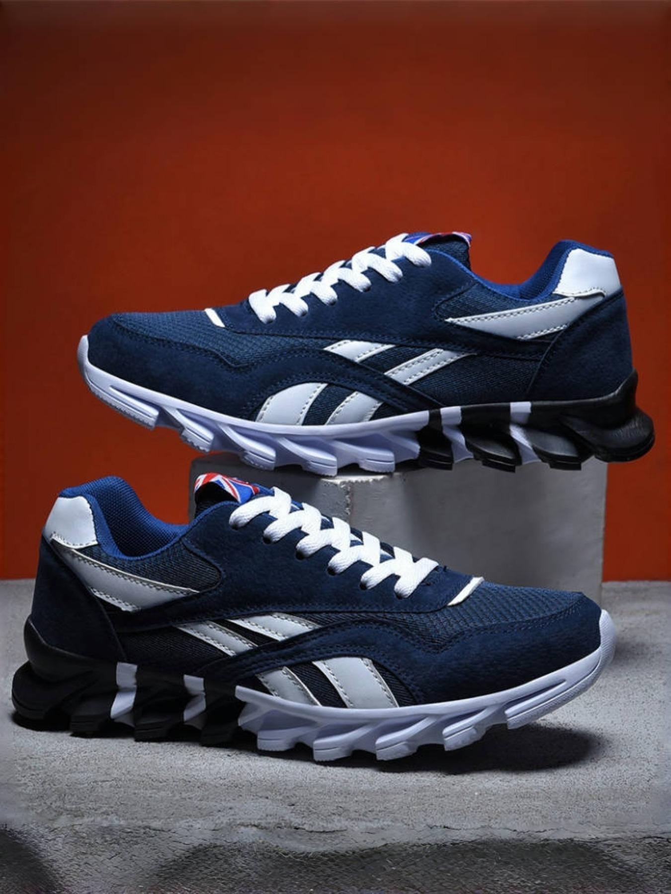 Fashionable Large Size Men's Sports Running Shoes, Sports Athletic Shoes, Blade Sole Design, Multiple Colors, Comfortable and Durable, Suitable for All Seasons