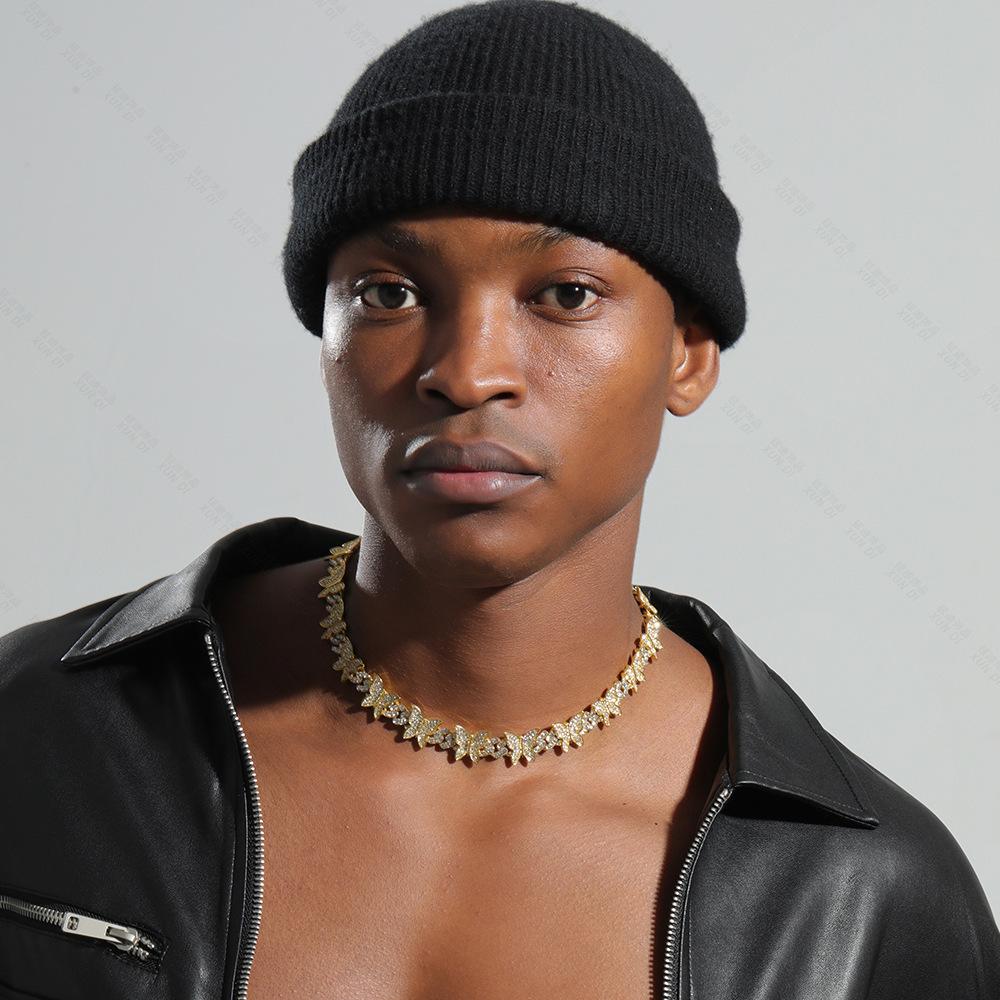 Butterfly Diamond Cuban Chain Fashionable Luxury Necklace Sweater