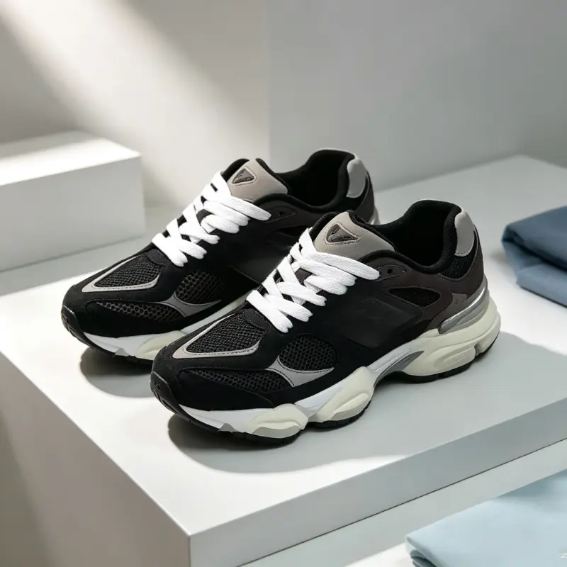Women's Retro Chunky Platform Running Sneakers, 2-Tone Suede-Breathable Mesh Stitching, Shock-Absorbing Cushion Sole, Anti-Slip, Lightweight All-Match Street Fashion Trainers for Daily Casual Walking