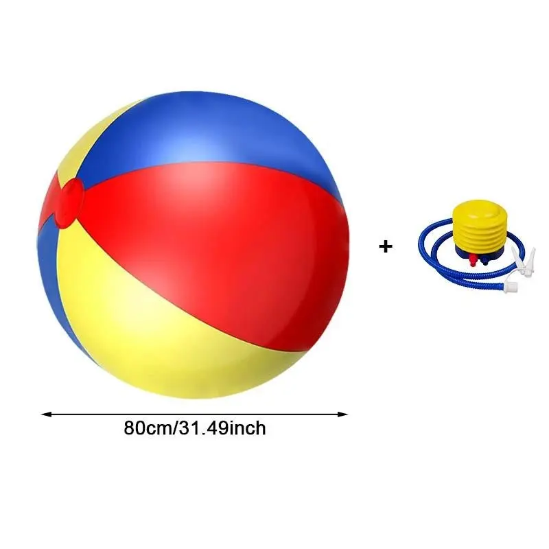 Multicolor Giant Inflatable Beach Ball, Large Swimming Pool Party Prop, Summer Outdoor Family Water Toy, Pool Inflatables, Pool party, suitable for pool party scenes, can be placed indoors or outdoors.