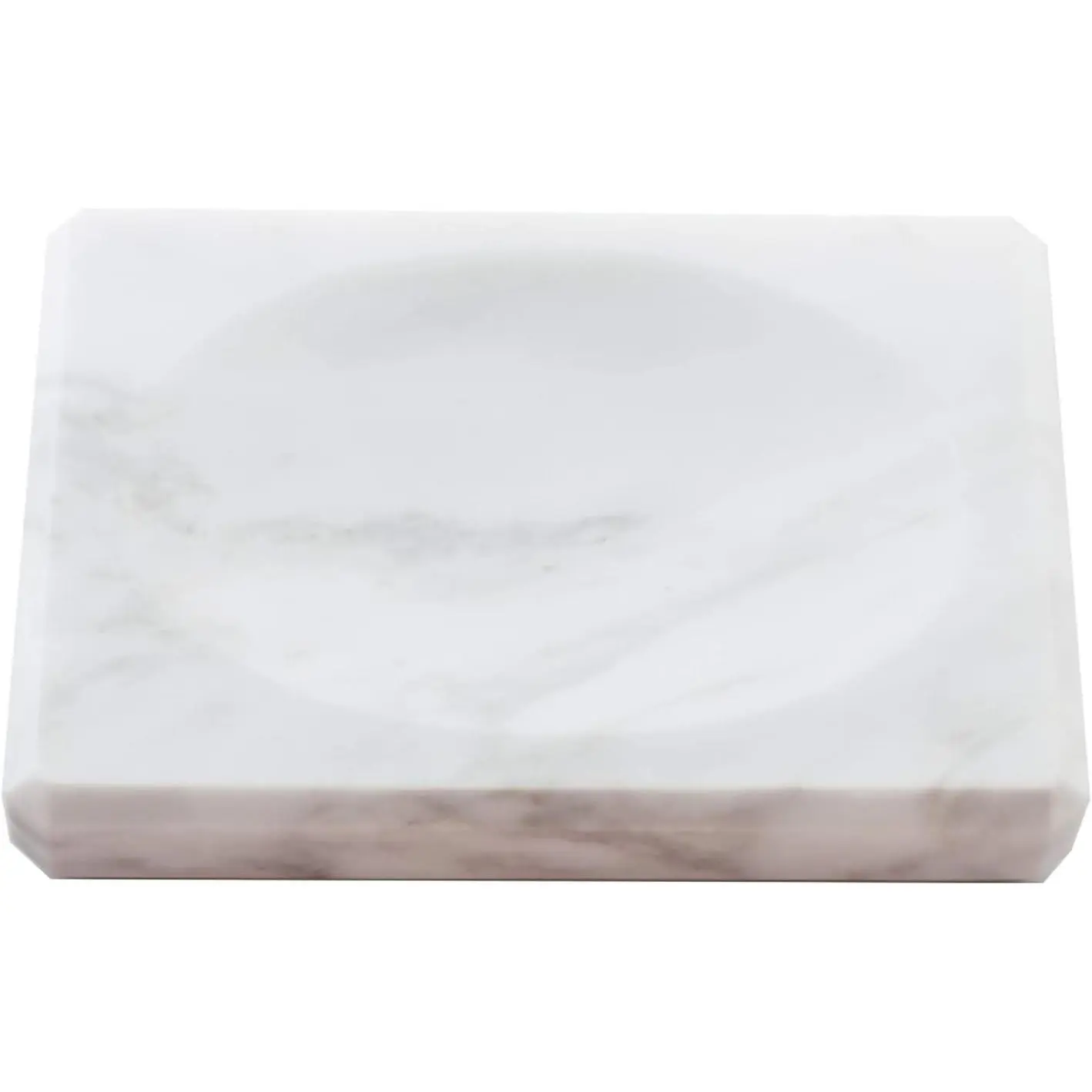 White Soap Dish Tray Marble Soap Holder Trinket Plate for Bathroom Sink Kitchen Countertop Bedroom Vanity Bathroom Accessory Rectangular