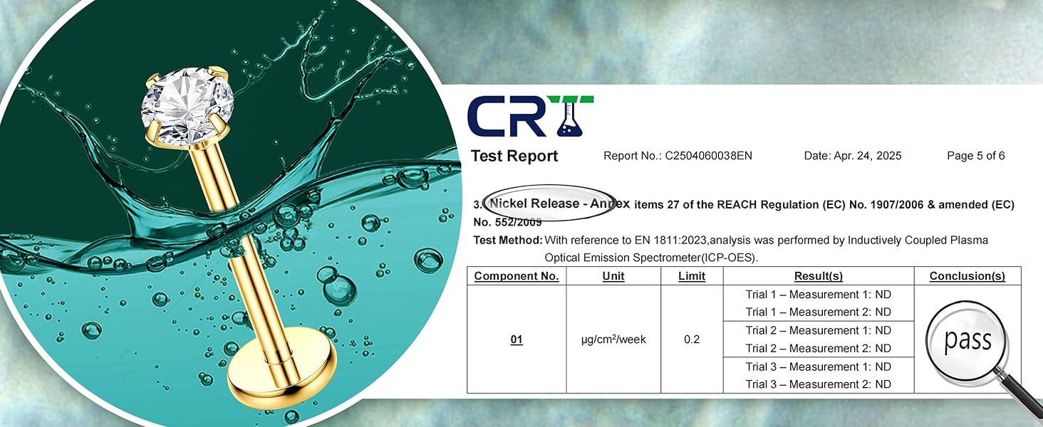 Threadless 14K Gold Plated Surgical Steel CZ Nose Rings Studs Hoops - Hypoallergenic Push-in Flat Back Nose Ear Cartilage Piercing Jewelry for Women Men