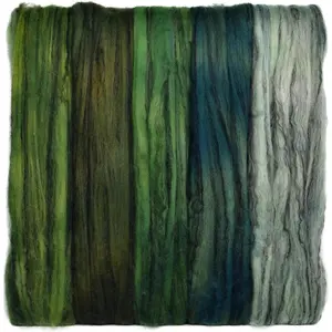 Hand Dyed Superfine Merino Tencel Roving for Spinning and Felting. 5oz, Greenery