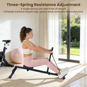 Heavy Duty Rowing Machine for Home Gym – Compact Full Body Cardio Rower with LCD Display, 276 LB Capacity, Space-Saving Design – Ideal Fitness Equipment