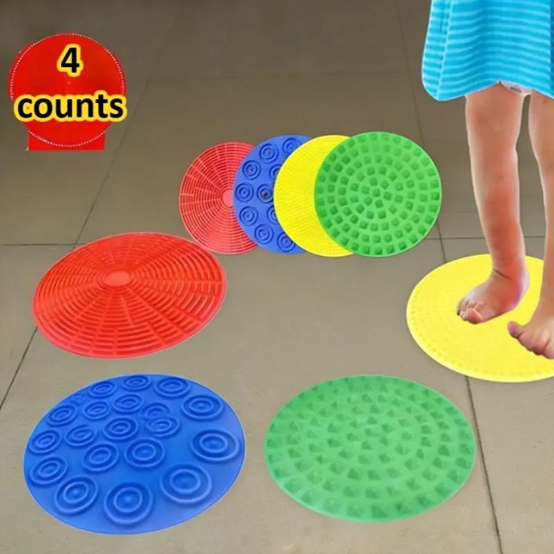 4pcs Silicone Texture Mats, Multisensory Touch Pads, Cognitive Development Set, Color Recognition, Memory Training, Hand-Eye Coordination