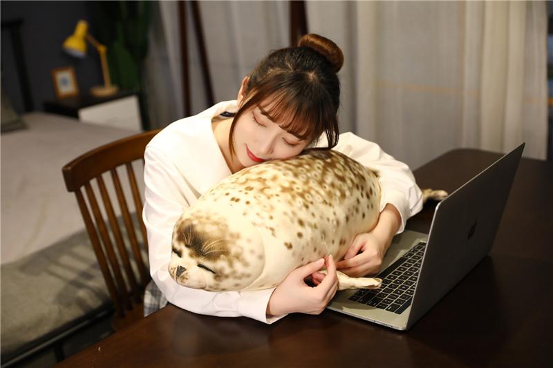 120CM Giant Lovely Sea Lion Plush Toys Kawaii Sea World Animal Seal Throw Pillow Stuffed Sleeping Pillow Doll Kids Birthday Gift