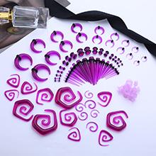 FASACCO 86Count Ear Stretching Kit Acrylic Tapers and Plugs Spiral Tapers Silicone Tunnels Gauges Expander Set Ear 14G-00G Body Piercing Jewelry Set