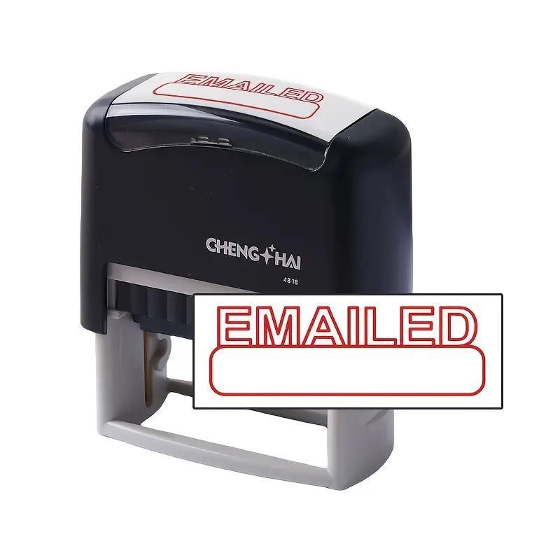 Automatic Ink Stamp for Office Use, Ink Enhances Print Quality, Rectangular Durable Plastic Design, Instant Workflow Solution, Booklet Stamps