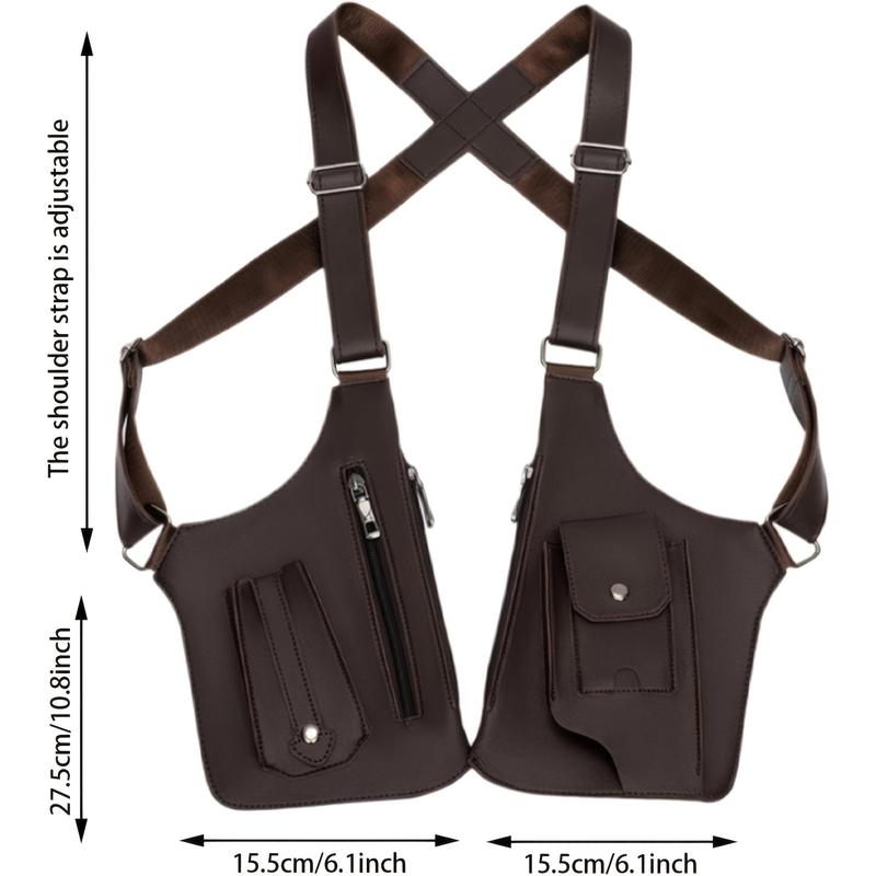 Double Shoulder Armpit Bag, Anti-Theft Hidden Underarm Strap Wallet Pocket Holster Phone Leisure Double Shoulder Pouch