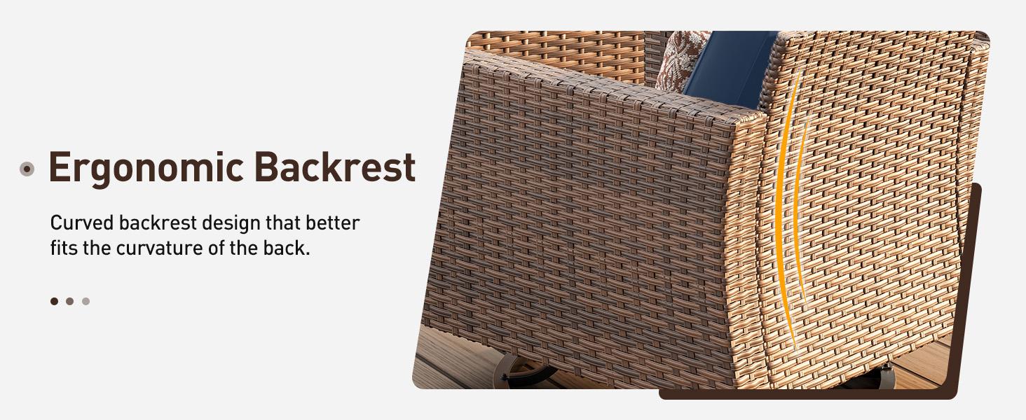 【3/4 packages delivery】UDPATIO Modern Outdoor Wicker Sofa Set, fire pittable Rattan Wicker Outdoor Sectional Set with Rocking Swivel Chairs, PE Rattan Outdoor Sofa Set with Storage Table and Waterproof Covers for Backyard, Deck, Porch SpringGardening