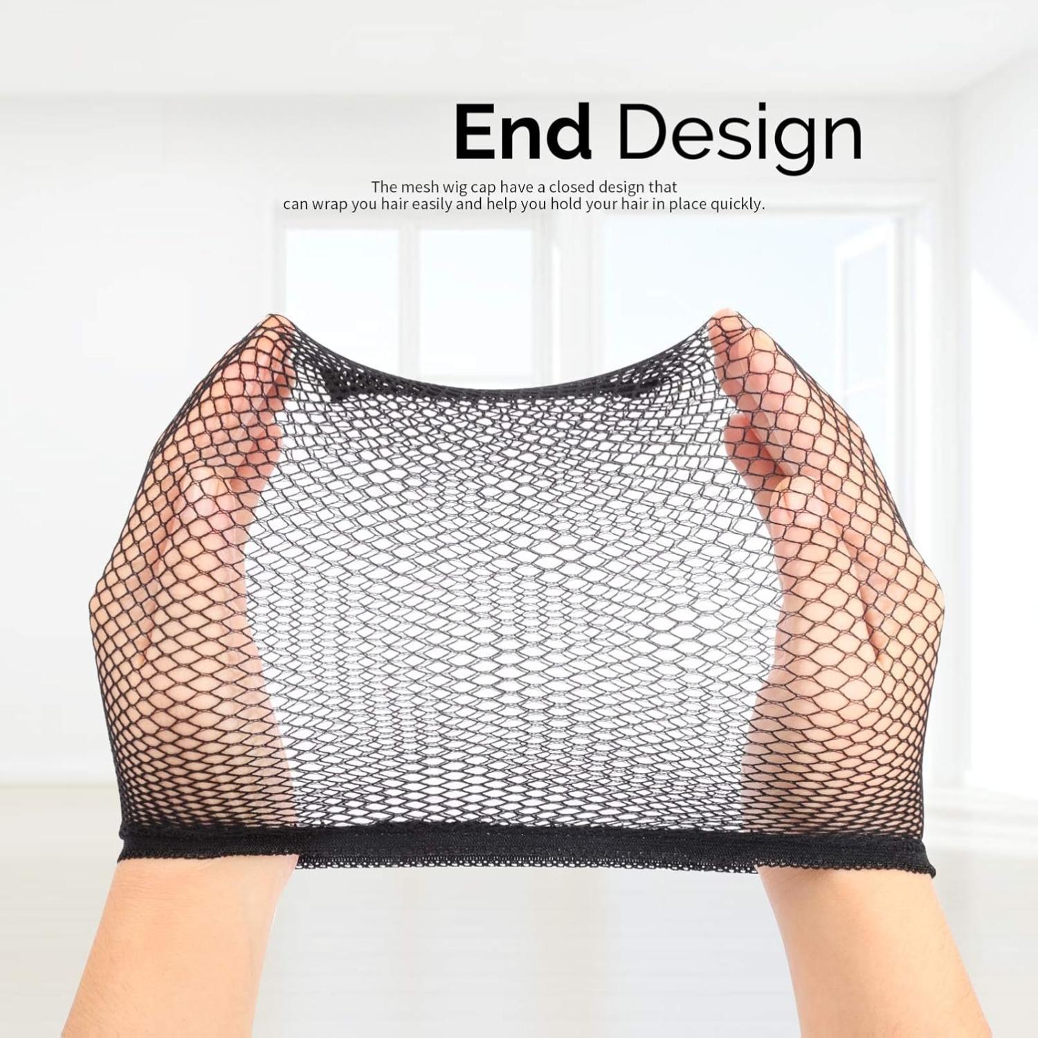 6PCS  Cap, 6PCS Black Mesh  Cap Net, Closed End Hair Mesh Net, Liner Weaving Caps for Women, Men, Kids,  Caps for Halloween, Cosplay blue wig deep wave