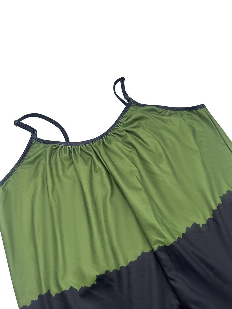 Women's Colorblock Cami  Jumpsuit, Casual Sleeveless Jumpsuit for Summer, Women's Clothing for Daily Wear