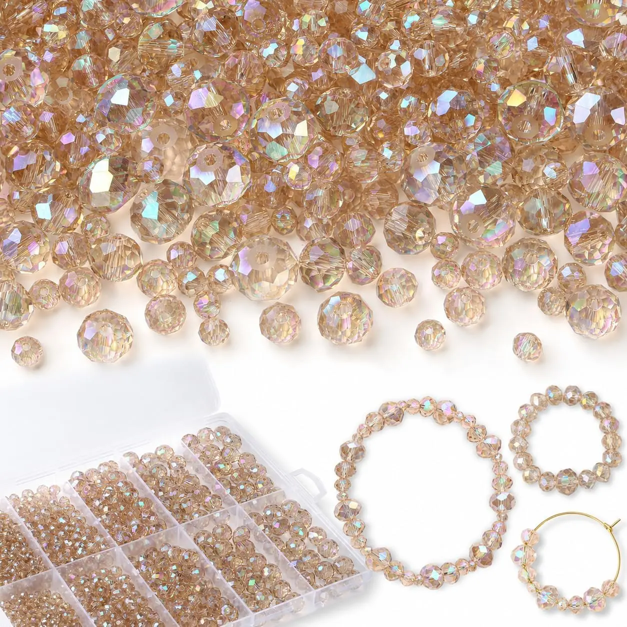 1000 count 4/6/8/10mm Glass Beads for Suncatchers  Making Bulk