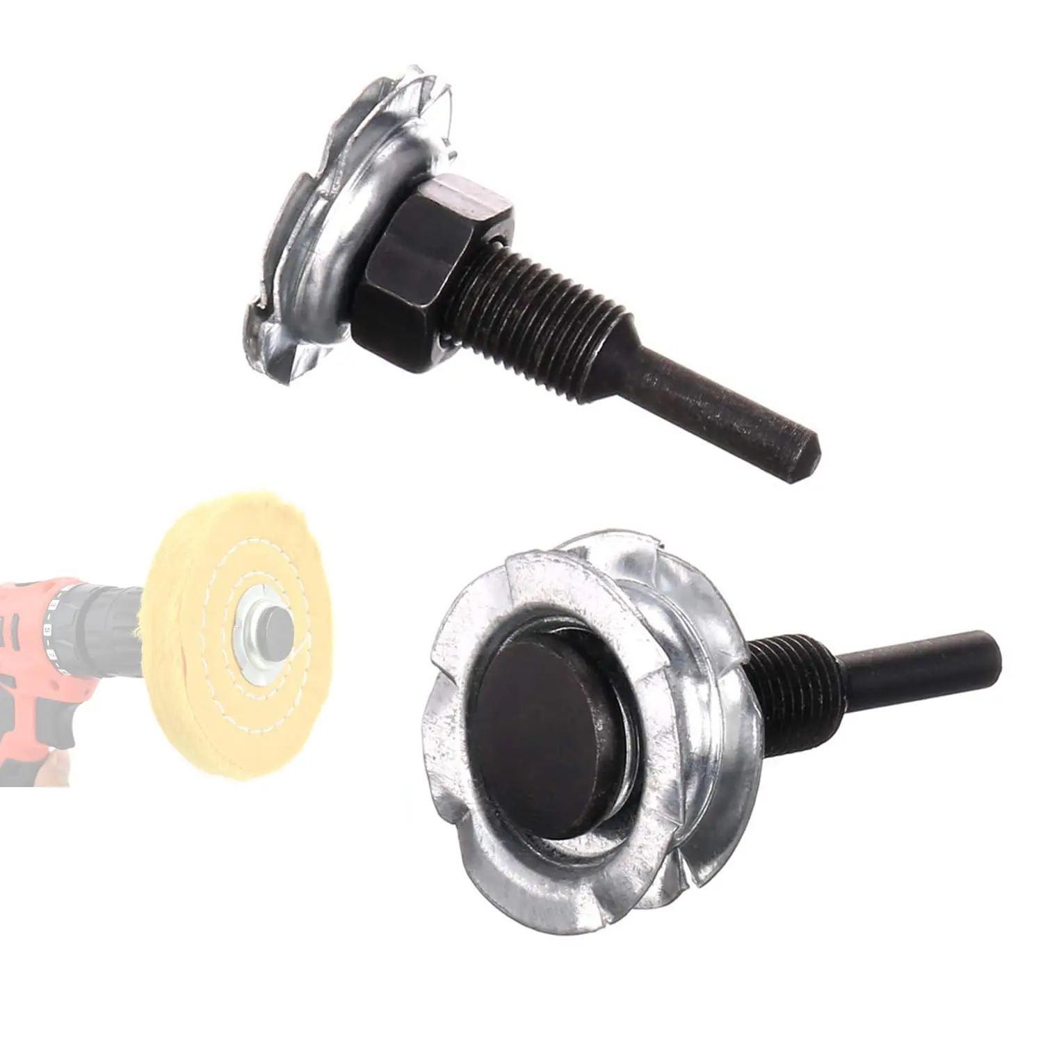 Arbor Mandrel for Drill 1/4" Shank 1/2" Threads Arbor Adapter for Buffing Polishing Wheel 2 count