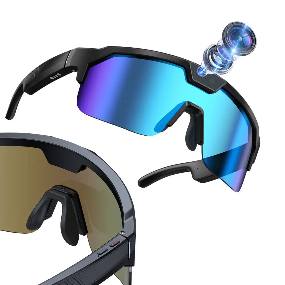 Smart Glasses for Sport,8MP Anti Shake Camera, UV Protection Lenses,4GB Memory Build-in ,270Mah Battery, Photo Video Shooting,One Click Recording,Meeting Minutes,Bluetooth Call ,Music Playback ,AI Translation(139 languages)