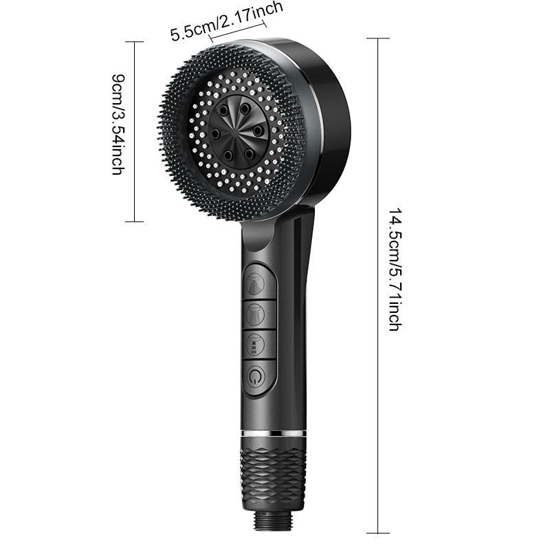 Shower Head Set: 3-Piece Kit with 4 Modes Handheld Shower, Soft Hose, No-Drill Shower Holder, Modern Bathroom Shower Equipment