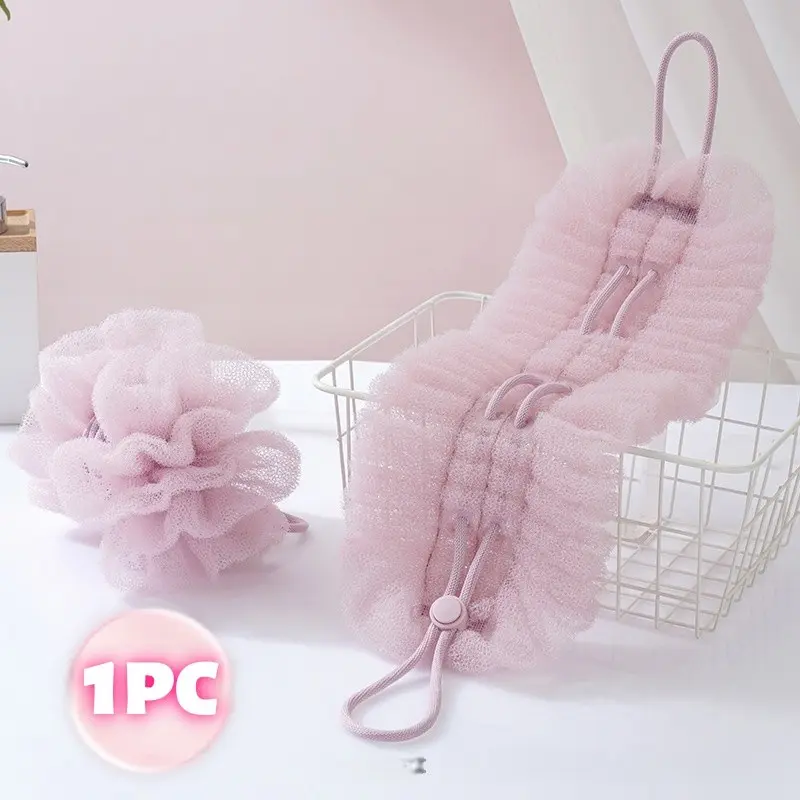 New Two-In-One Bath Ball Pull Back Bath Ball Stretchable Adult Exfoliating Towel Foaming Long Strip Shower Scrubber