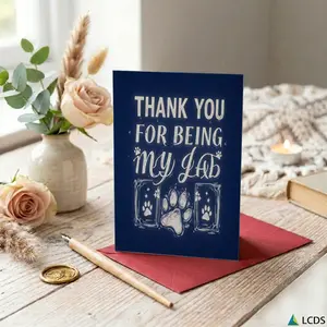 1PC Greeting Card and 1PC Envelope Thank You For Being My Lab Dog Lover Card and Gift Card Suitable for Pet Lovers Friends Family Holiday Gifting Daily Use All Season