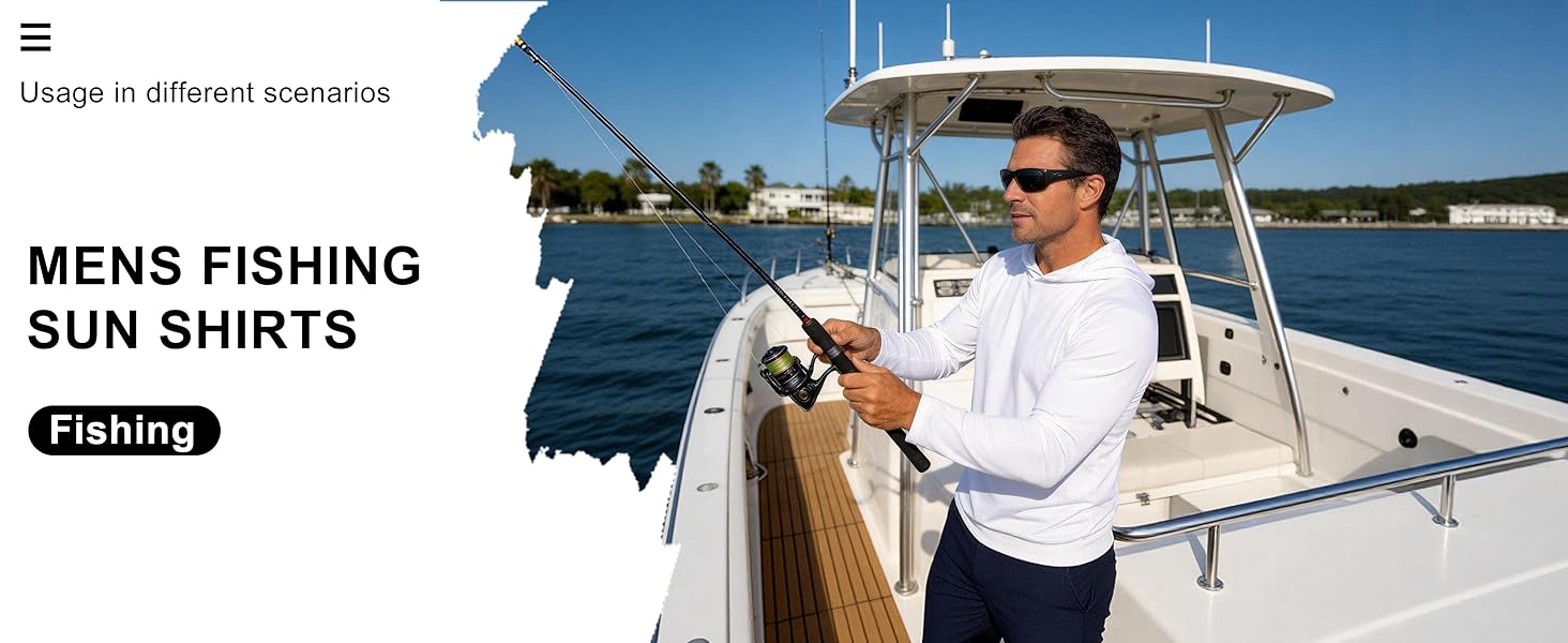 3 Pack Men's Fishing Shirts UPF 50+ Long Sleeve Sun Hoodie UV Protection Lightweight Rash Guard Swim Shirt