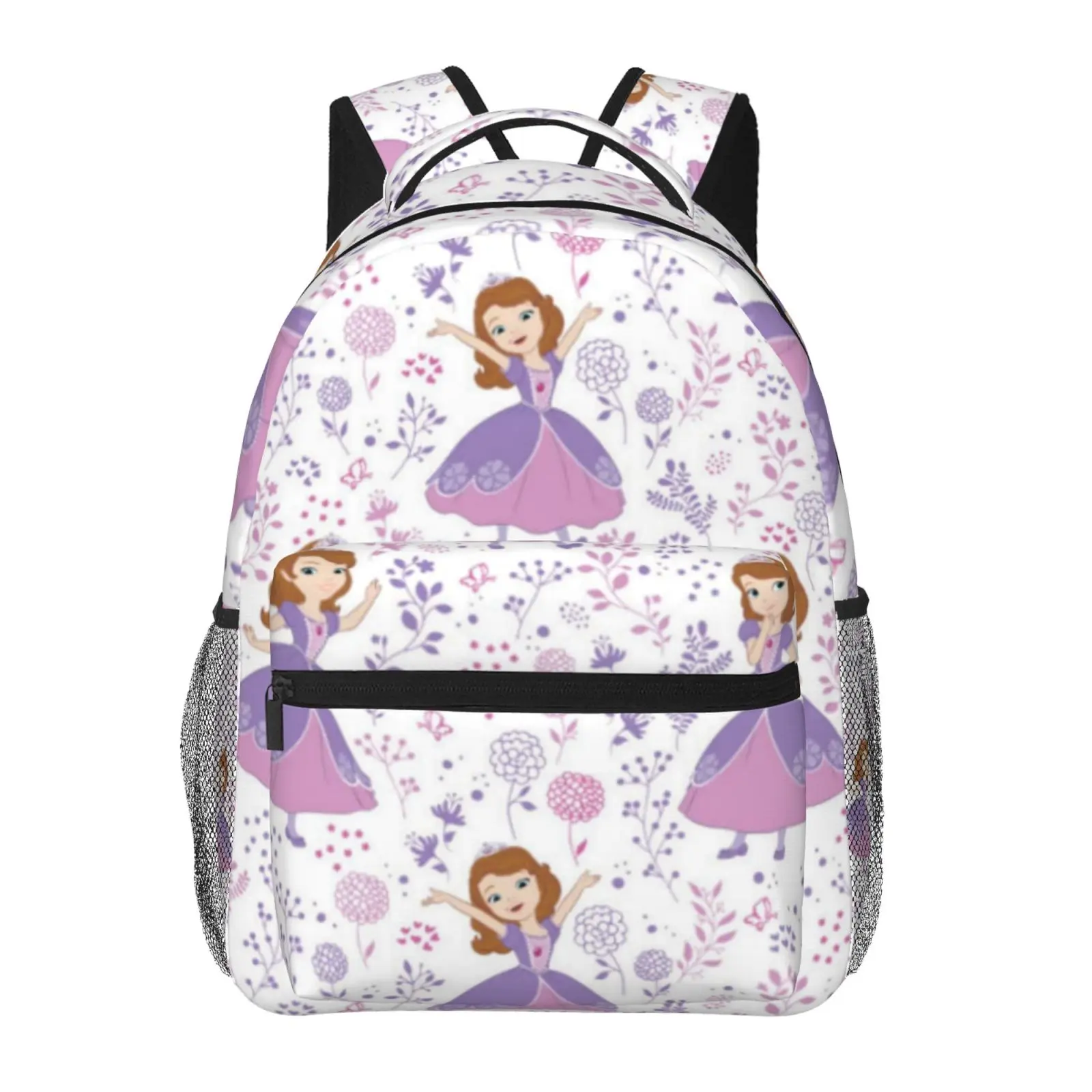 Large Capacity Cartoon  Sofia1 Backpack, Anime Student School bag, boys girls Breathable Adjustable Shoulder Straps School Daypack, Durable Lightweight Book Bag for Daily School Travel Camping Office