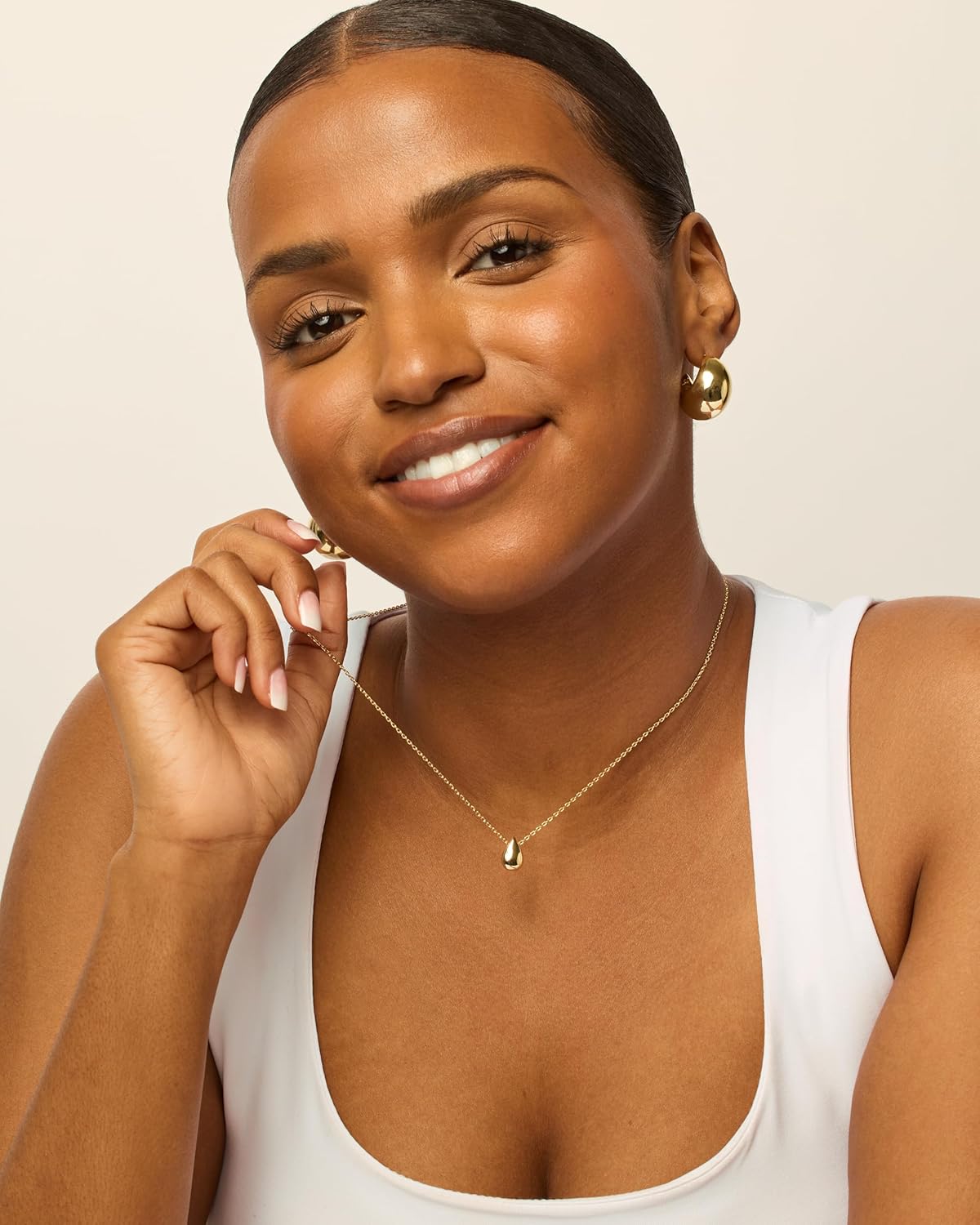 Elegant Gold Tear Pendant Necklace for Women by Dainty Pear Drop Fashion Jewelry Gift