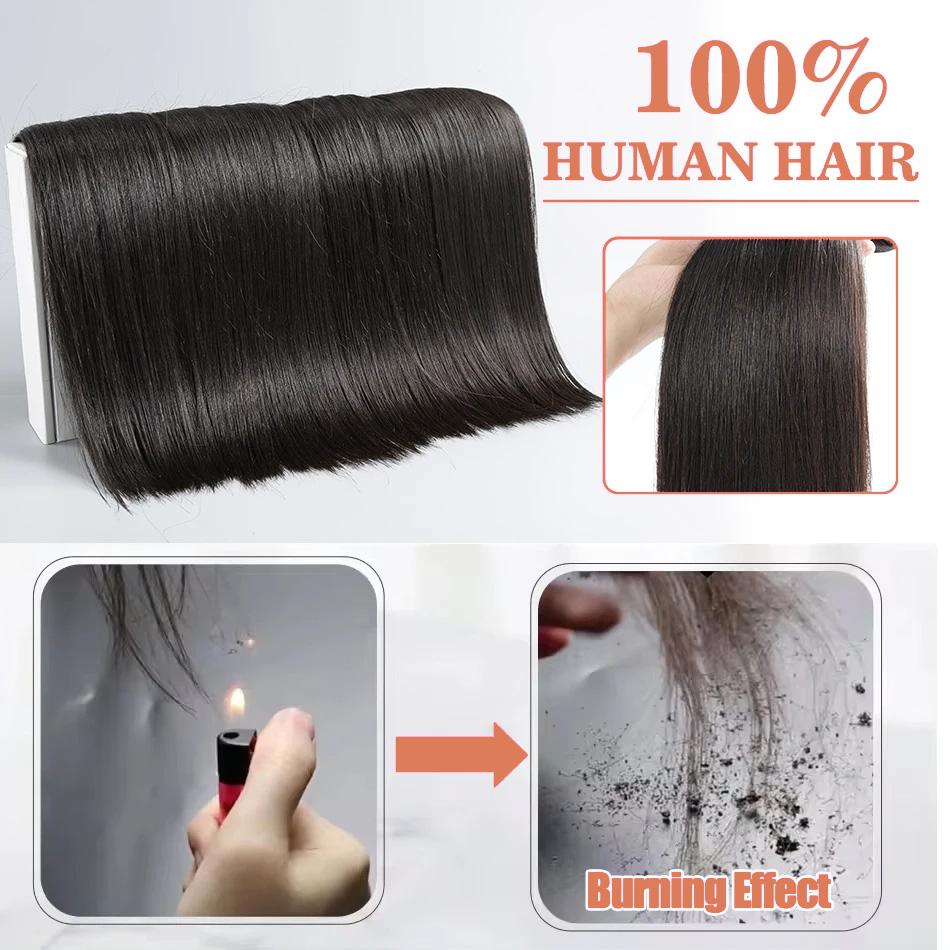 18 36 Inch Raw Virgin Unprocessed  Human Hair Extensions 12A Bone Straight 1 2 3 4 Bundles Double Weft Bulk Braiding Hair