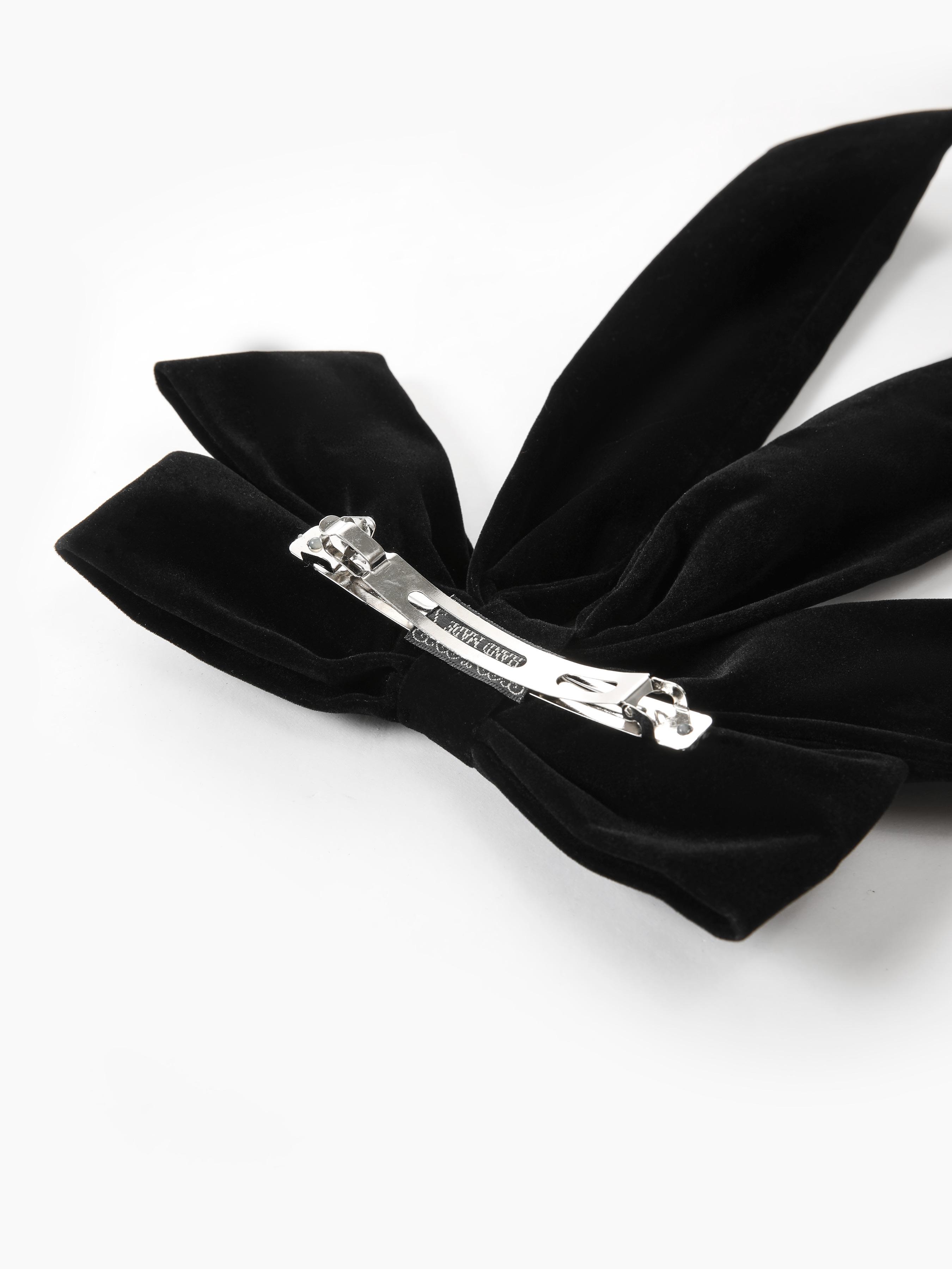 Cider [2 colors, One Size] Solid Bow Decor Hair Clip