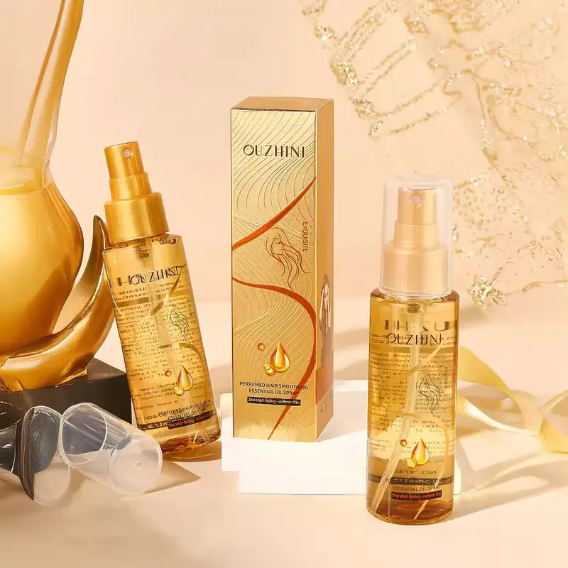 Perfumed hair oil spray golden styling product collection