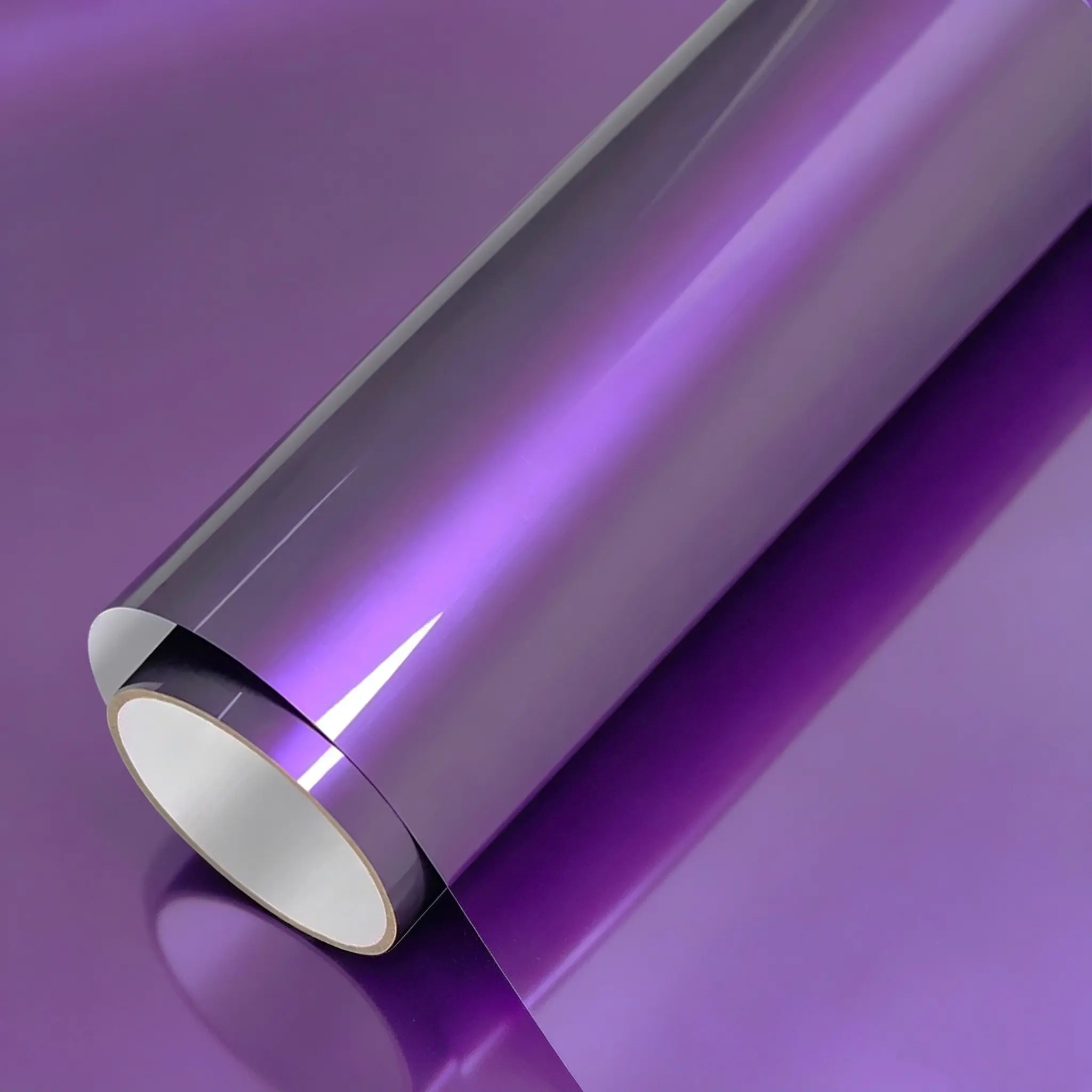 Premium PET Ultra Glossy Magic Dreamy Candy Metallic Vinyl Wrap Film Chameleon Grey to Purple With Air Release Self Adhesive Car Motorcycle DIY Decal Sticker Vinyl Wrap For Cars