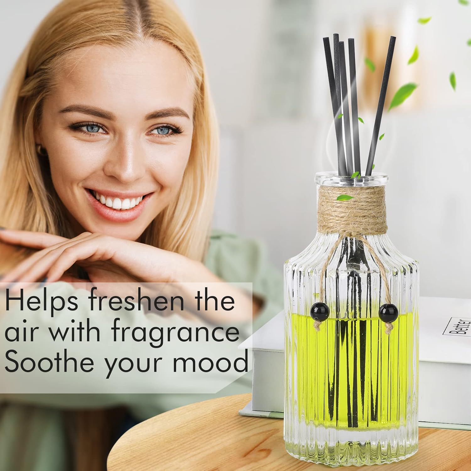 Reed Diffuser Bottle Glass Diffuser Bottles 8oz/250ml Set of 4 Empty Essential Oil Clear Decorative Bottle with Stoppers and Reed Sticks Bulk  Perfume Jar