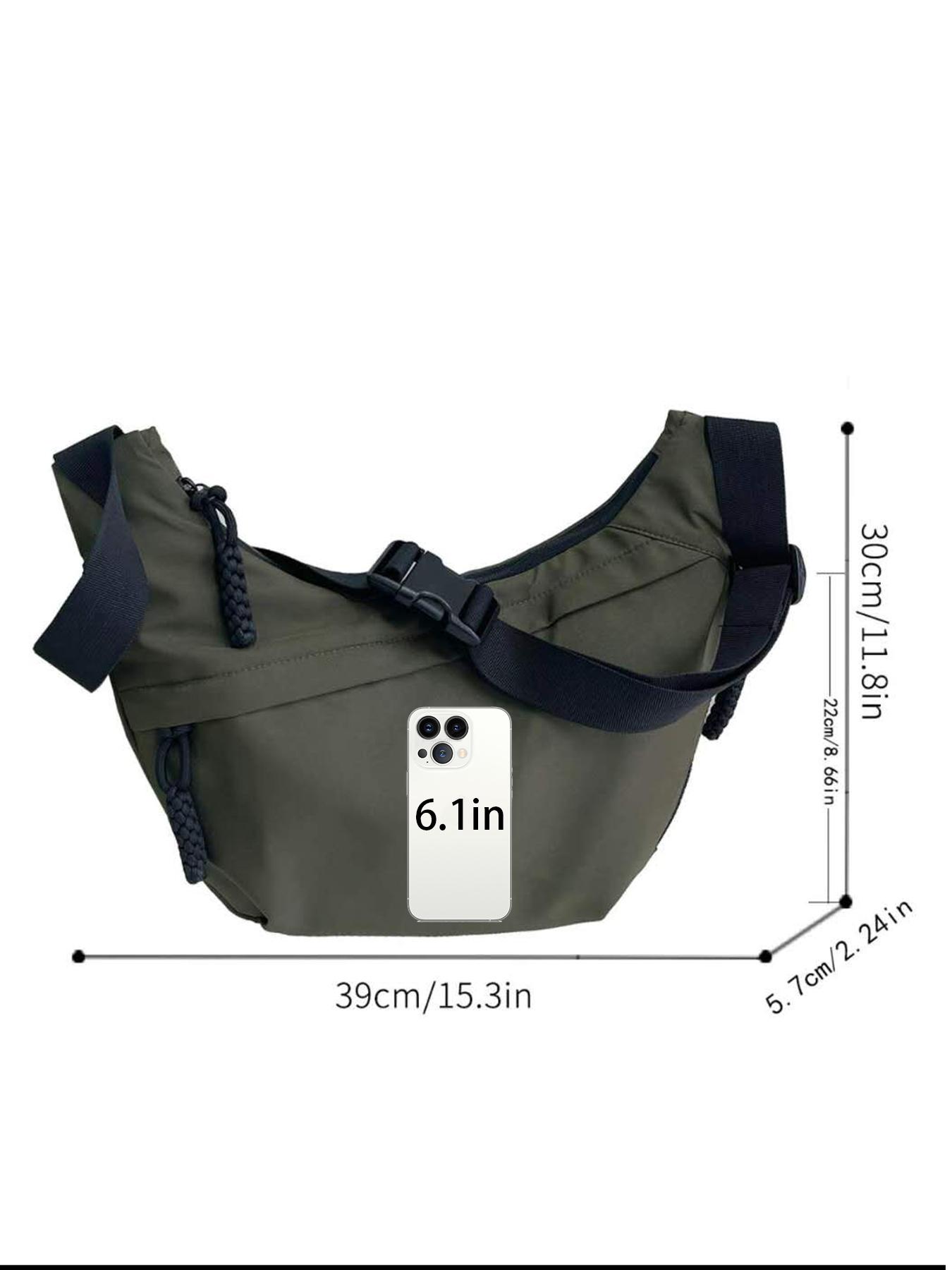 Women's Fashionable Solid Color Nylon Lightweight Crossbody Bag, Large Capacity Zipper Everyday Bag, Work Bag for Work & Back to School