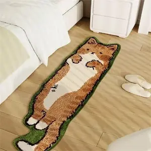 Rugs, 1.3' X 3.9' Small Cute Irregular Shaped Rug for Bedroom Bathroom Room, Funny Cartoon  Area Carpet  Rugs,  Decor  Shaped  and  Entryway Runner Rug (A Green )