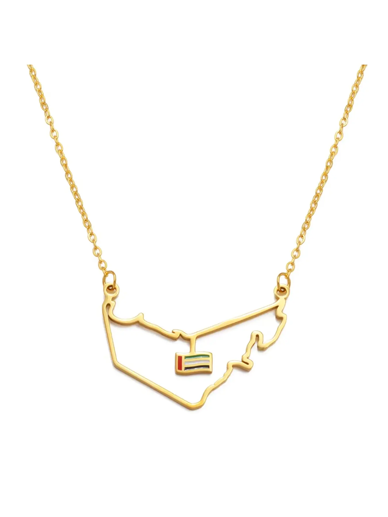 1pc The United Arab Emirates Map Flag Necklaces for Women  Jewelry UAE charms Map