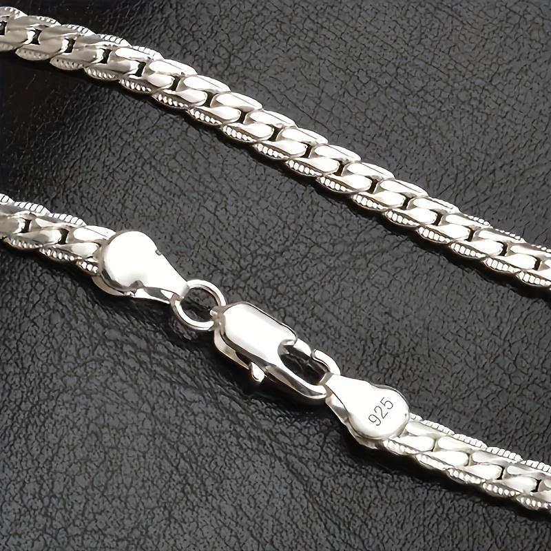 50cm/20in Sterling Silver Luxury Brand Design Necklace Chain - Silver Jewelry for Women and Men - Wedding, Engagement, Fashion Gifts