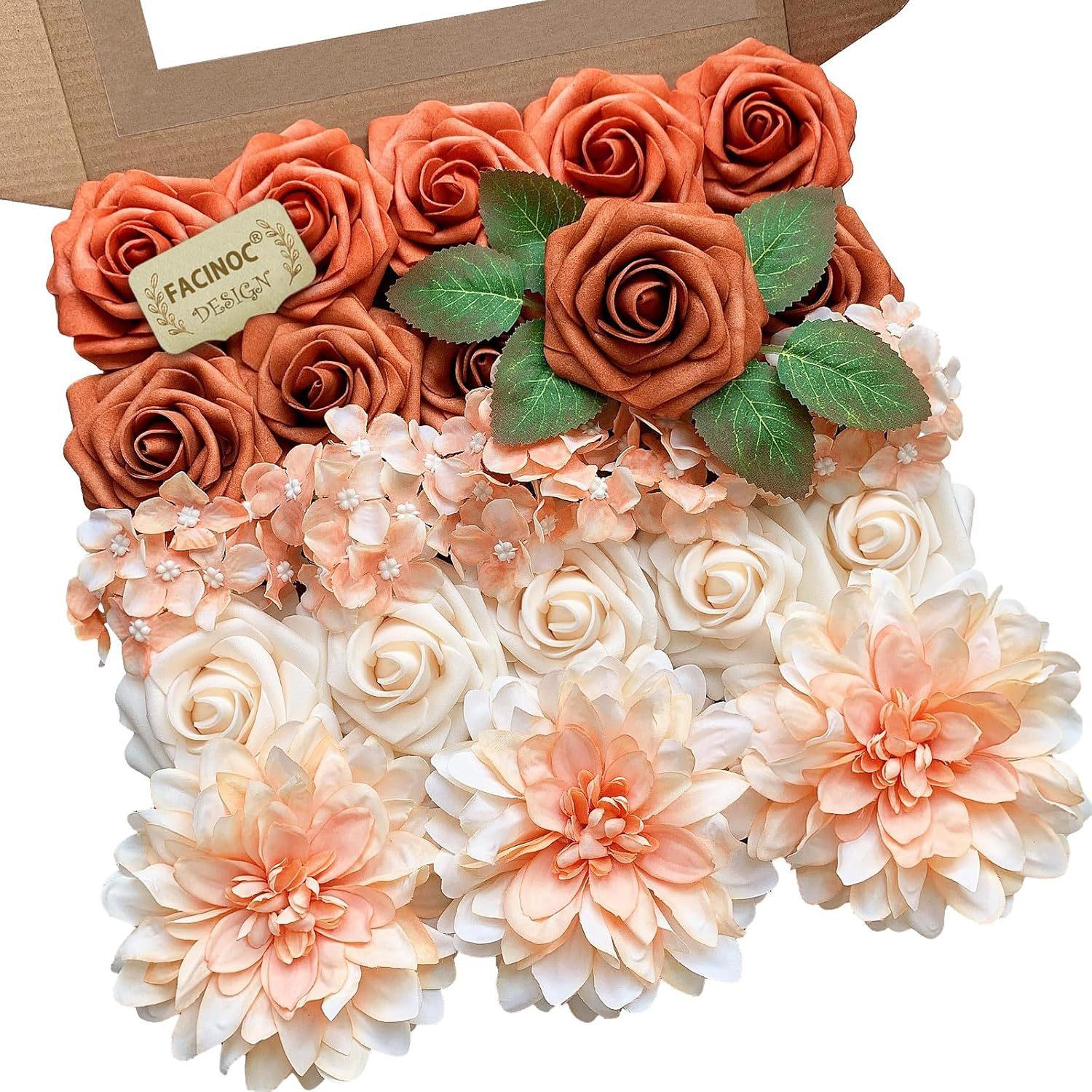 Aesthetic DIY Faux Rose Box Set| Real-Touch Artificial Flowers with Stems for Wedding Bouquets & Centerpieces| Romantic Forever Valentine's & Birthday Gift| Spring Home Decor