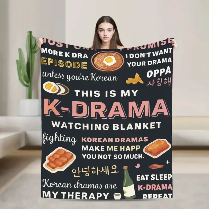 K-Drama K Pop  Korean  Blanket  Travel Office Flannel Throw Blanket For Outdoor Warm Custom DIY Quality Bedspread Gift