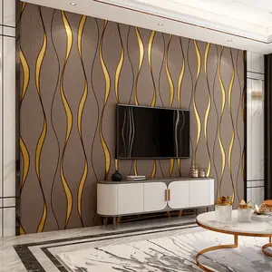 Modern 3D Ripple Self-Adhesive Wallpaper Roll, Easy Peel & Stick, Suitable for Living Room, Kitchen, Bedroom, Dorm Decor, Non-Woven Fabric