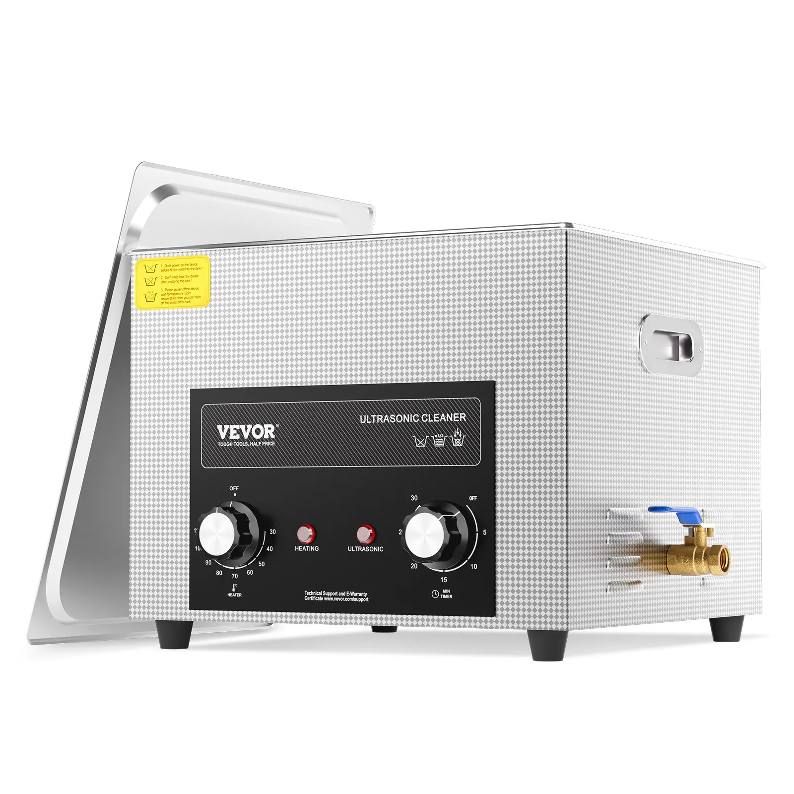 15L Ultrasonic Cleaner with Heater Timer Basket, Professional Digital Sonic Cavitation Machine, 360W Cleaning Machine for Lab Tools, Metal Parts, Carburetor, Brass, Auto Parts, Engine Parts