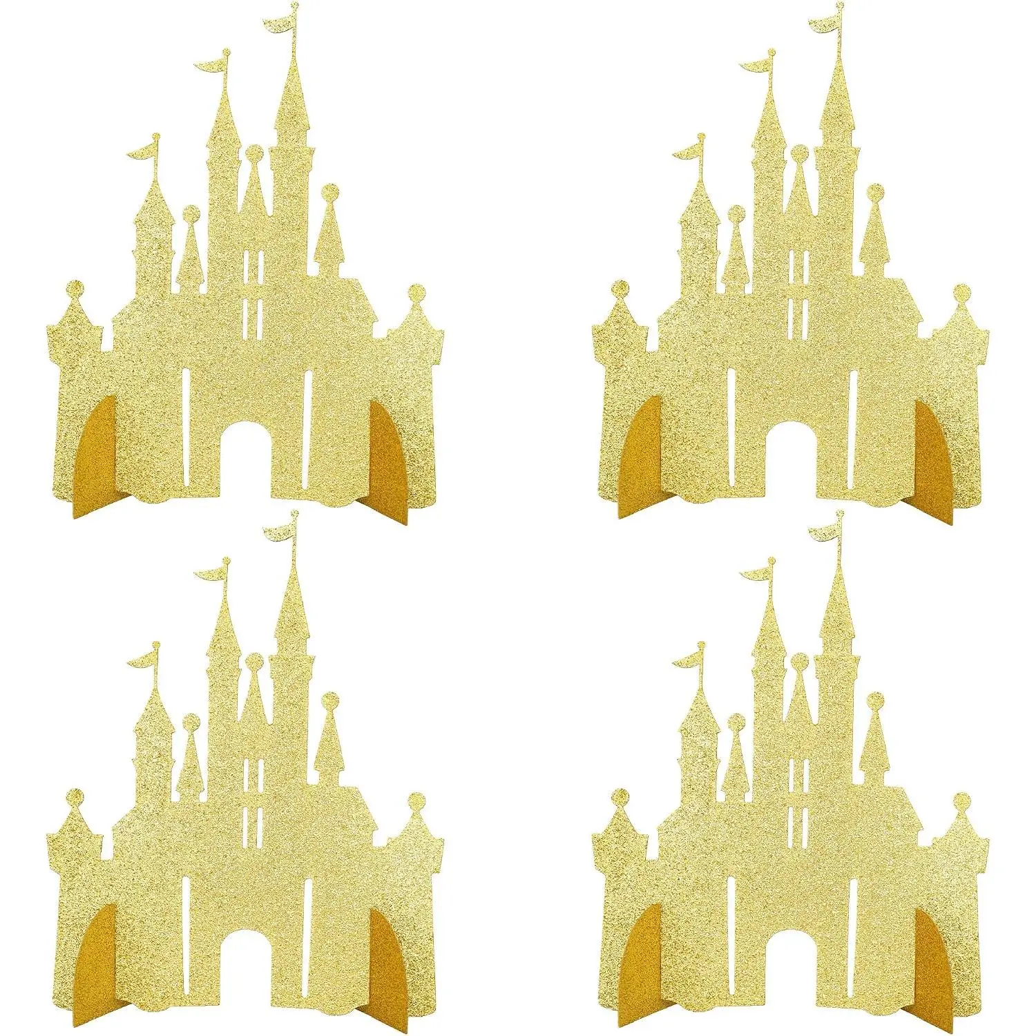 6 Pack Castle Centerpieces Princess Theme Table Centerpieces Glitter Table Decorations for  Shower Princess Girls Birthday Party Centerpieces Supplies