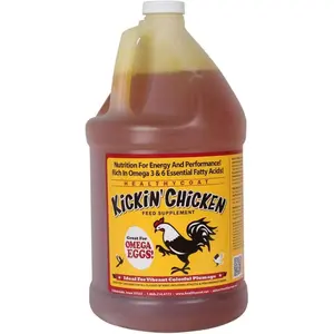 Kickin' Chicken Feed Supplement: Gallon, For Plumage, Skin, Molting, Egg, Immune System and Energy