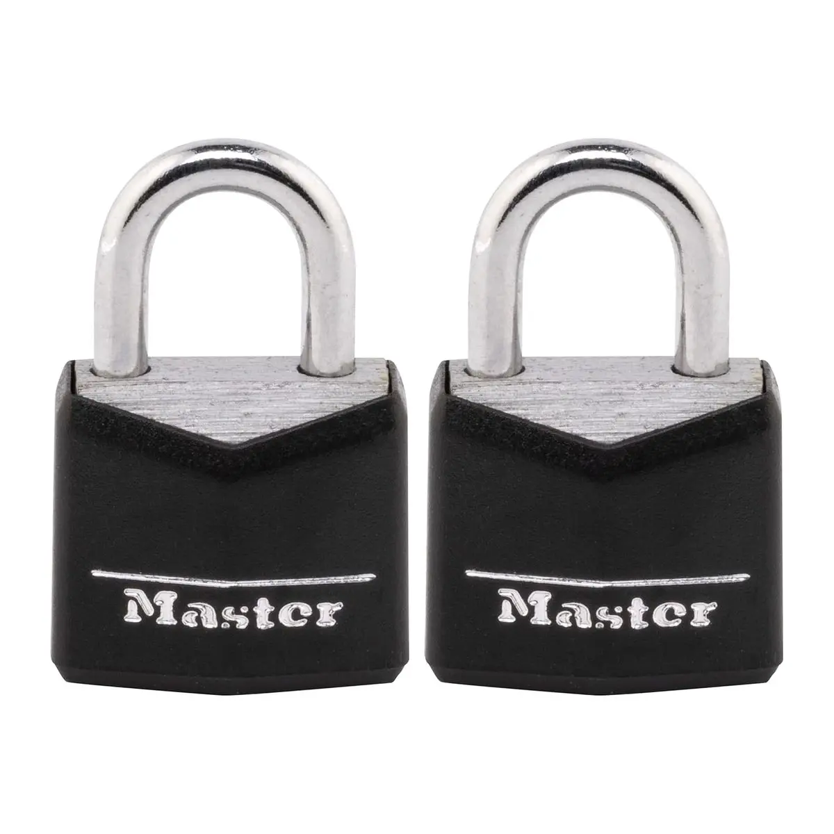 Padlock 121T Covered Aluminum Lock, 3/4 Inch Wide, Black, 1 Pack 2 Count, Keyed Alike for Locker Toolbox