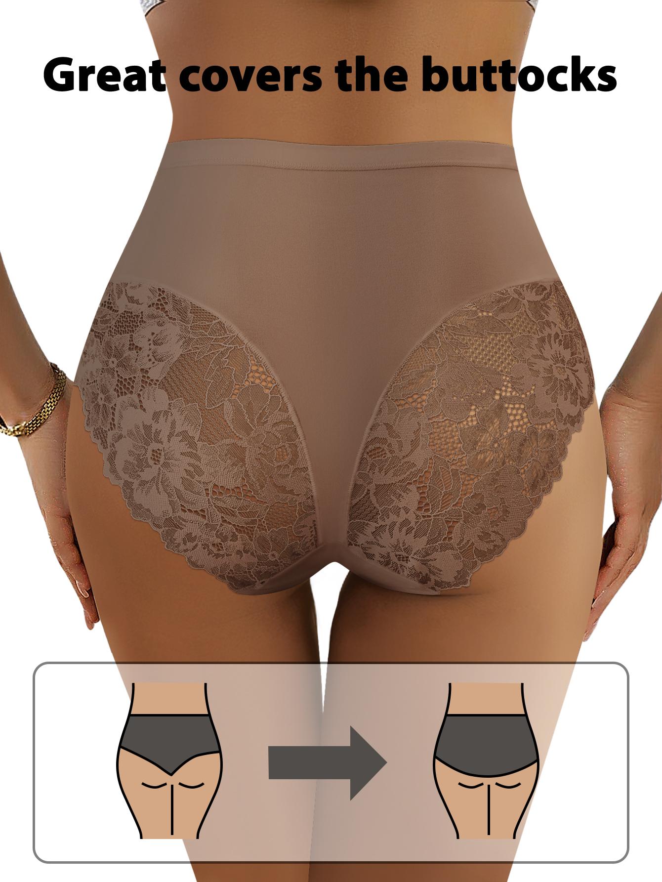 QUASTI 10 PCS Cross Design Skin-Friendly Lace Sexy Women's Underwear, High Waisted Milk Silk Fabric Soft Knicker for Breathable Comfy, Solid Color Panty Female Intimates, Suitable for Daily Wear SpringStatements