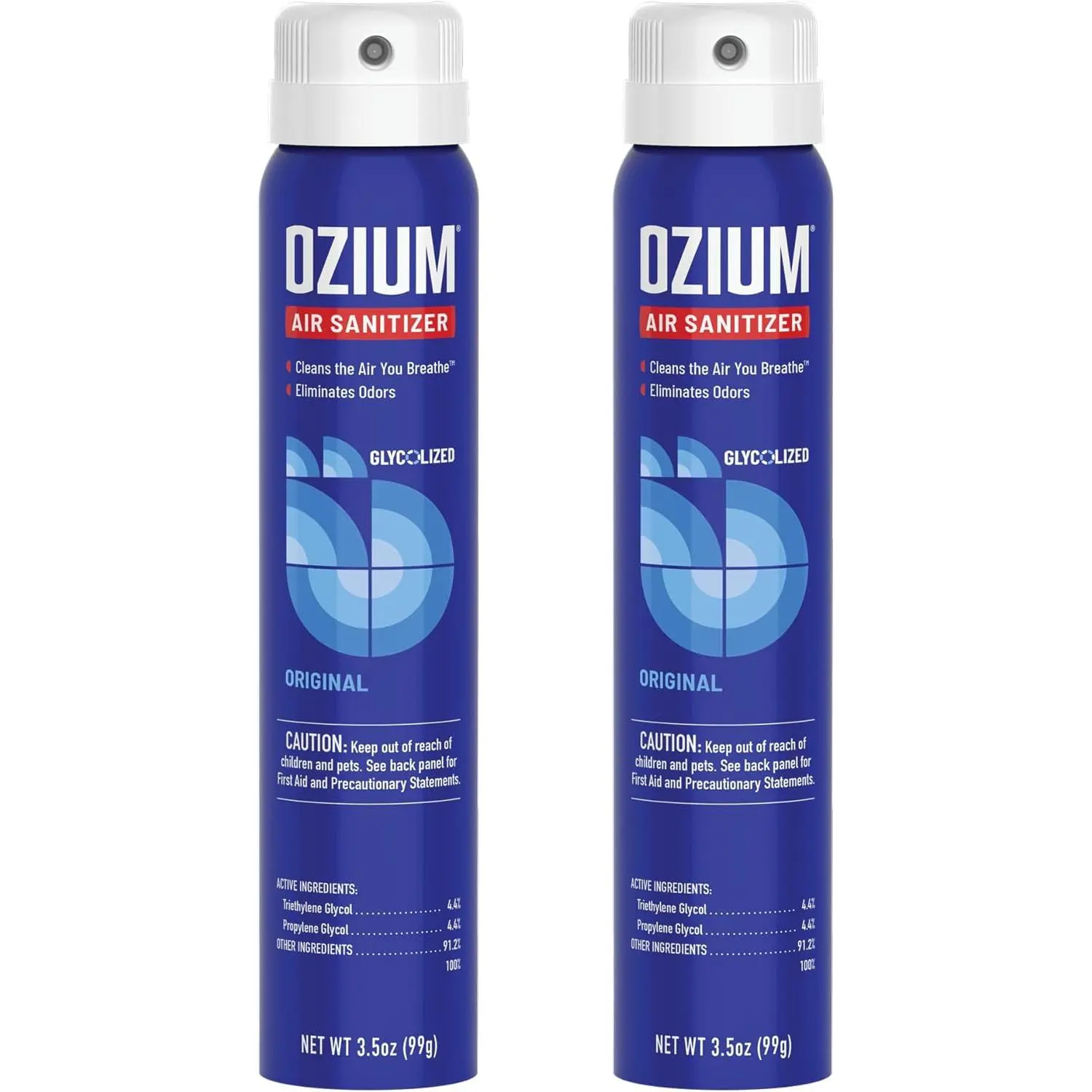 3.5 Oz. Air Sanitizer & Odor Eliminator for Homes, Cars, Offices and More, Original Scent, Pack of 2, clear