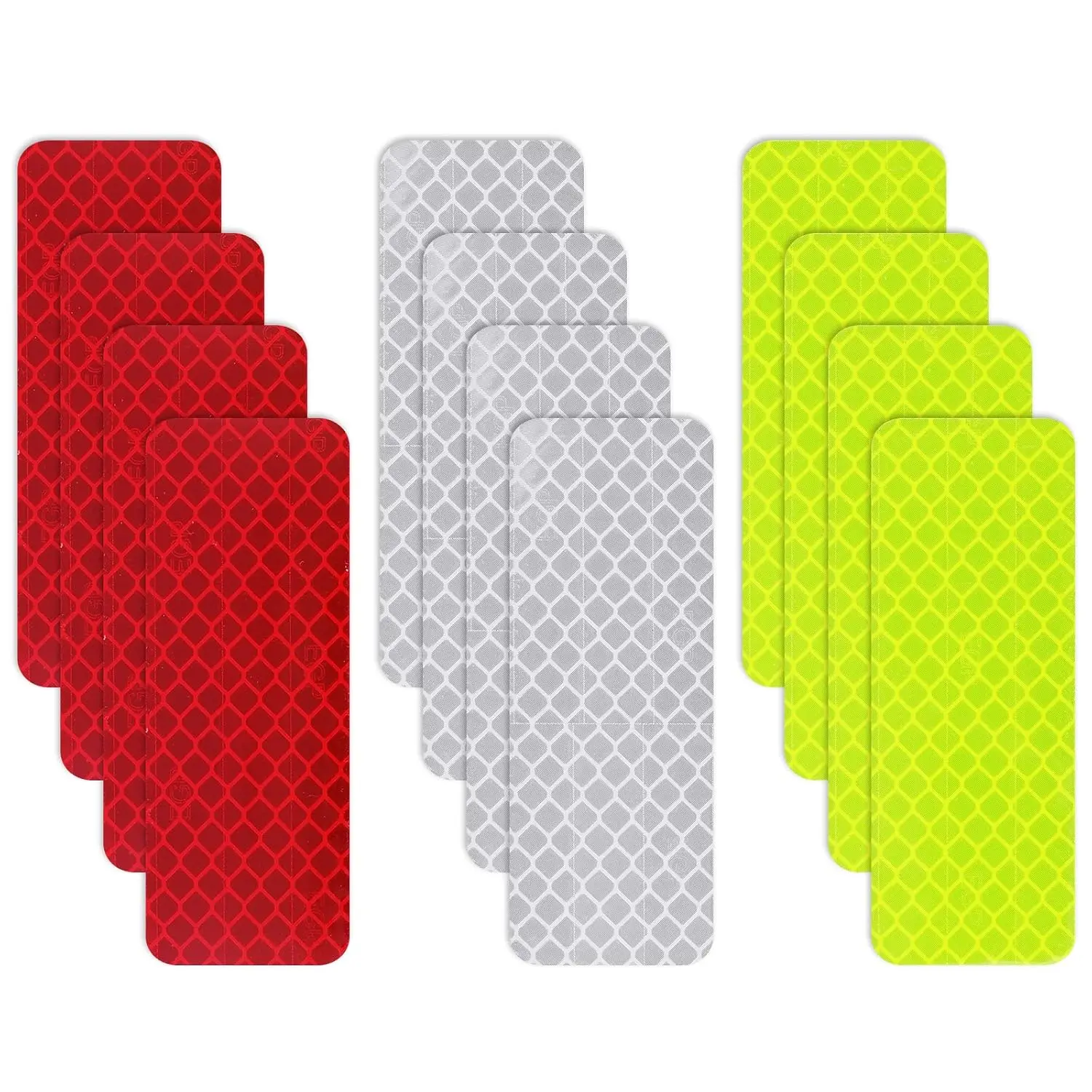 12 count Safety Reflective Stickers,  Reflective Stickers Stick-  Reflector Sticker  Reflective Tape Stickers for , Bicycles, , 1.18 x 3.25 Inch