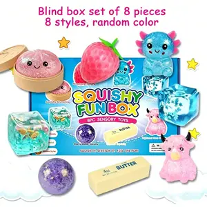 8-Piece Set Squishy , Malt Sugar Stress Relief Fidget Toys, Sensory Bundle, Creative Slow-Return Squishy, Party Gift, 8 Different Styles