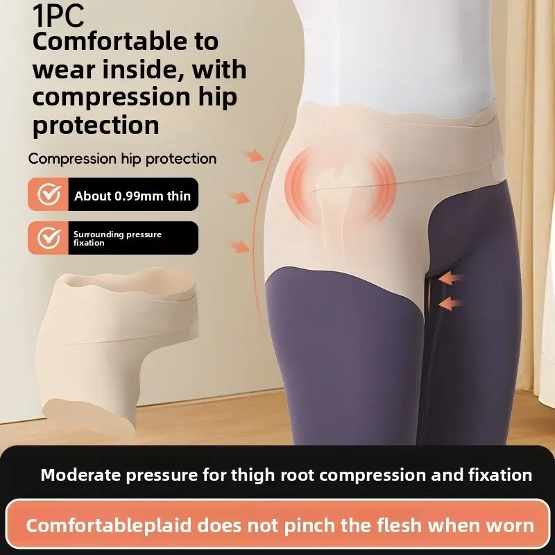 1PC Compression Hip Support Brace, 0.99mm Ultra-Thin Design, Wraparound Pressure Fixation, Ideal for Running, Fitness, Sports