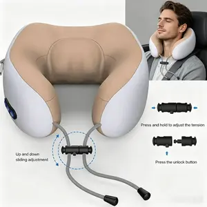 New massage U-shaped pillow with 3D simulated human hand massage, high-efficiency memory foam for excellent rebound, effectively supports the neck, a perfect solution for those with neck discomfort. Provides neck massage and care for your body. USB chargi