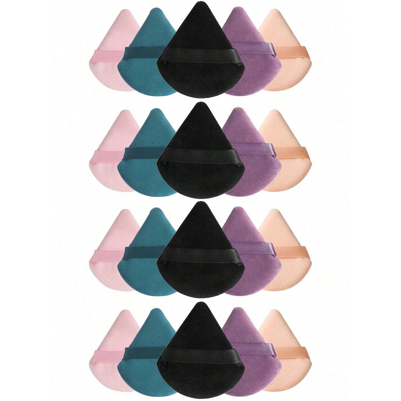 Soft Triangle Makeup Sponges Set, 5/10/15/20/25pcs Cosmetic Puffs Powder Puff for Face Application, Ideal for Flawless Foundation Coverage