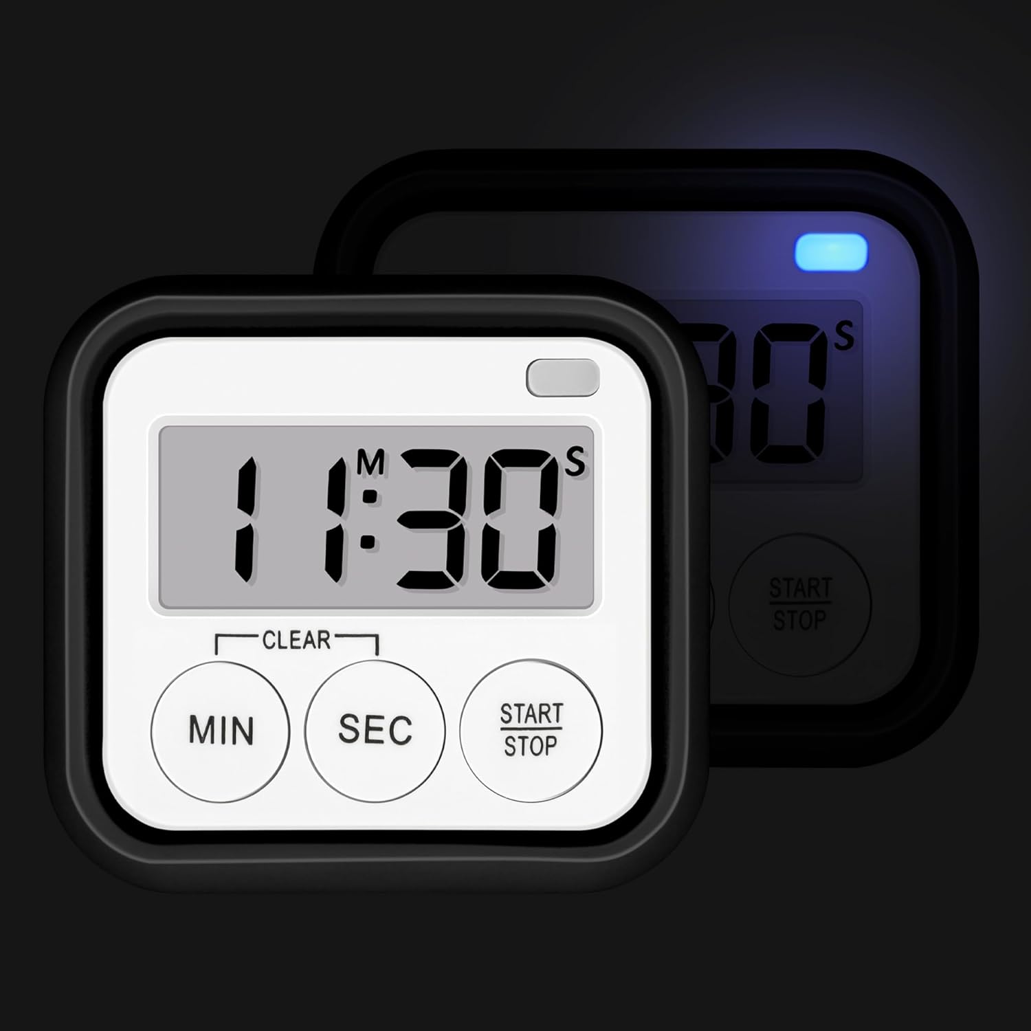 Timer, Kitchen Timers for Cooking Classroom Timer for Teachers Digital Timers 2 Pack, Black Timer, Kitchen Timers for Cooking Classroom Timer for Teachers Digital Timers 2 Pack, Black