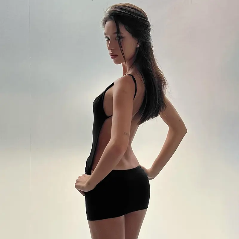 Women's Summer Casual Wear Slim-Fit Backless Beach Dress, Thin Fabric Lightweight Spaghetti Strap Sleeveless Bodycon Design, Perfect for Spring & Fall Seasons